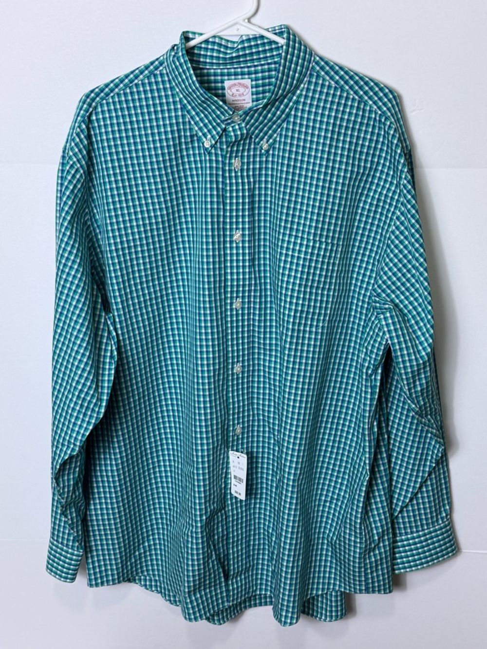 Brooks Brothers Teal Check Button-Down Men's Shirt